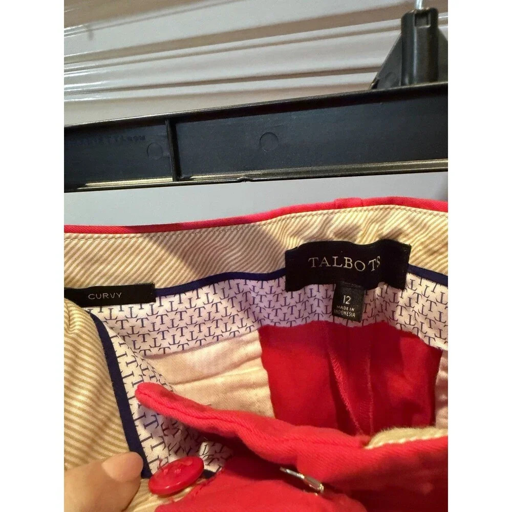 Talbots Curvy Size 12 Raspberry Color Ankle Pants - Picture 2 of 3